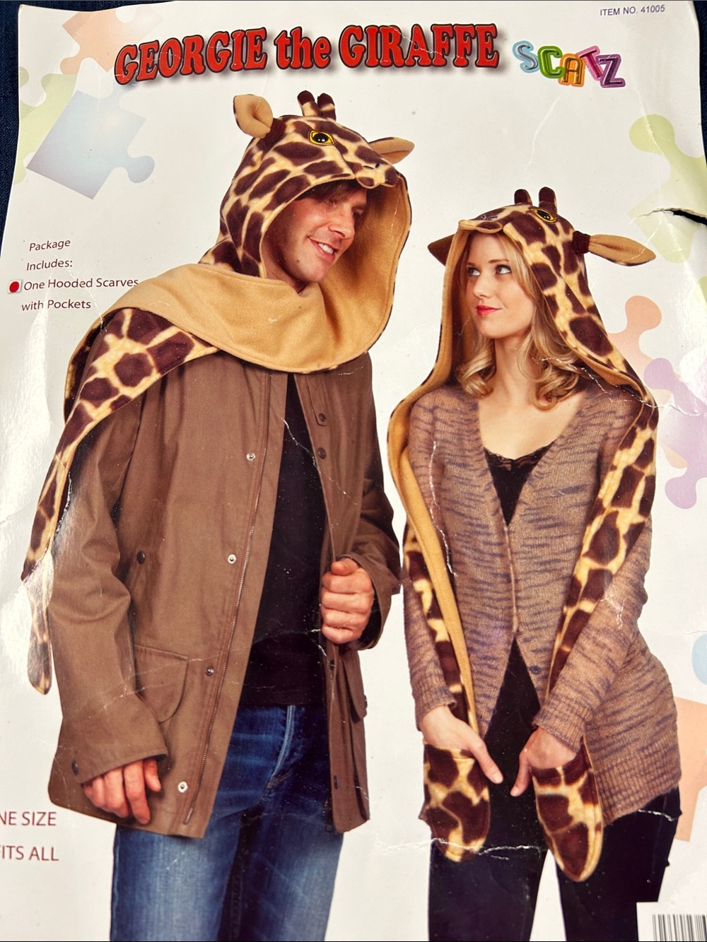 Georgie the Giraffe Hooded Scarf Costume - Brown